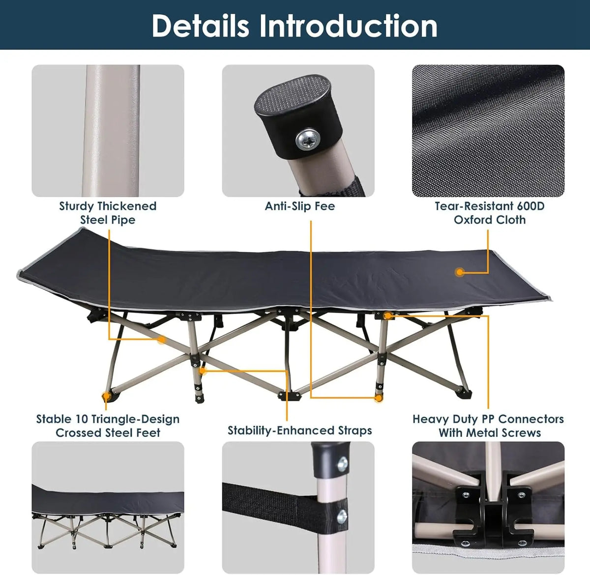 Foldable Portable Outdoor Lounge Chair With Foam Mattress For Garden