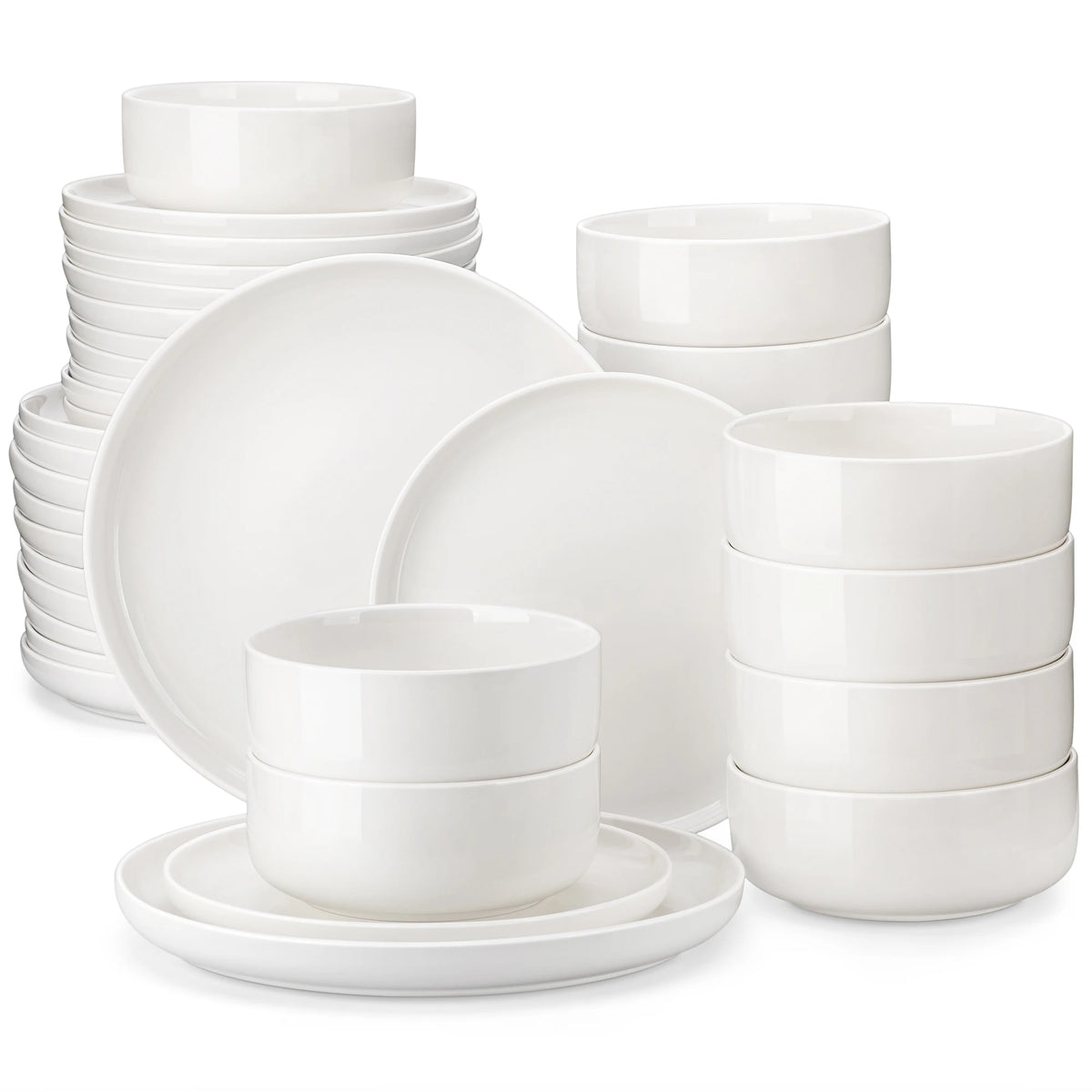 MALACASA Ceramic Porcelain Dinnerware Set With Plates And Bowls