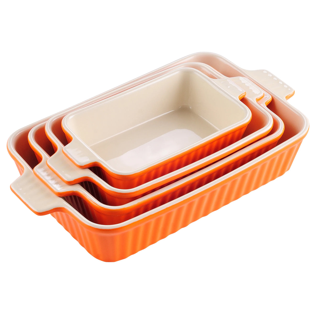 MALACASA Ceramic Baking Dish Set With Handles For Casseroles