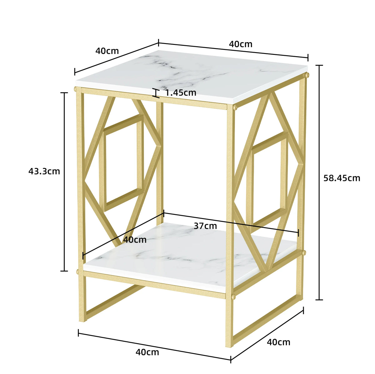 Wisfor Modern Marble Coffee Table Gold Frame For Living Room