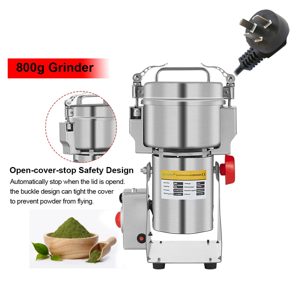 BioloMix Electric Grain And Spice Grinder For Herbs And Coffee