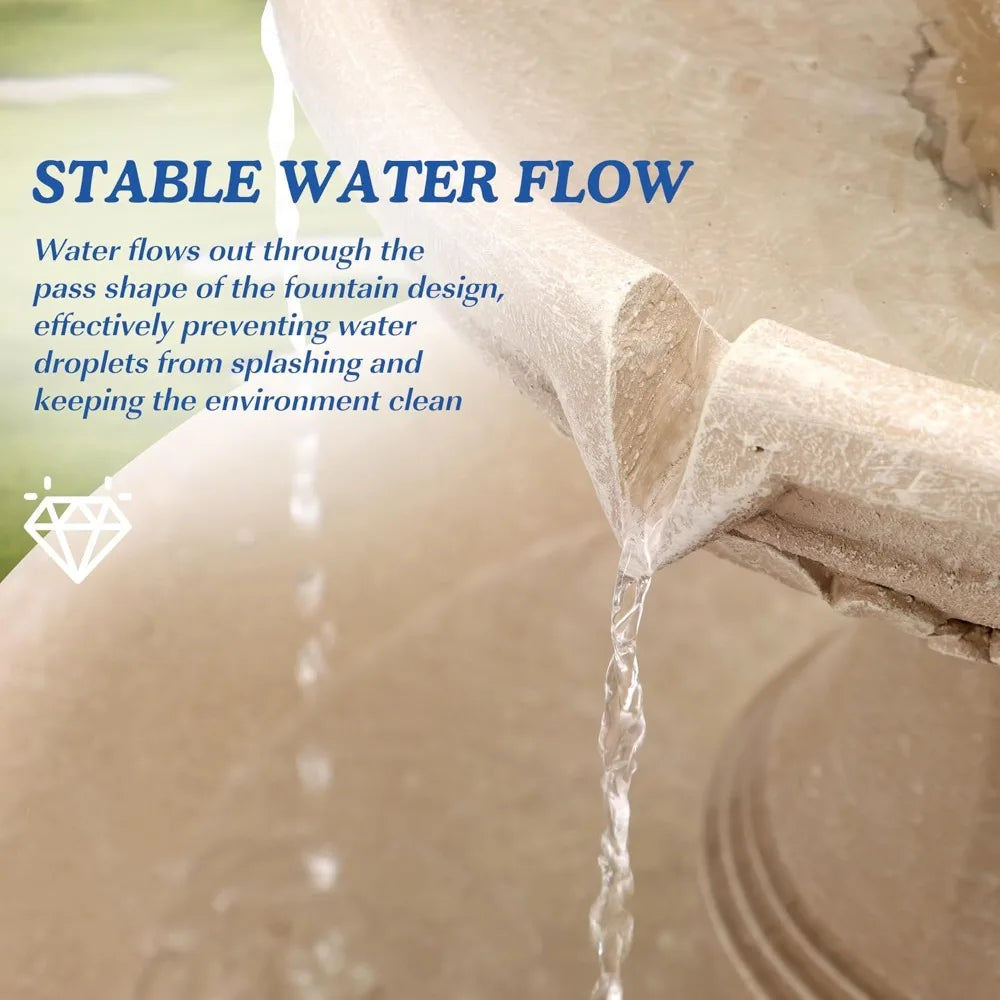 Large Outdoor Water Fountains for Gardens - 48.4 Tall Cascading Indoor Floor Fountains and Waterfalls