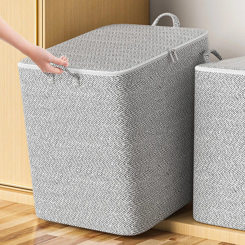 Clothes Storage Baskets Foldable Clothes Storage Bins Multifunctional Large Capacity with Handle Zipper Household Closet Storage