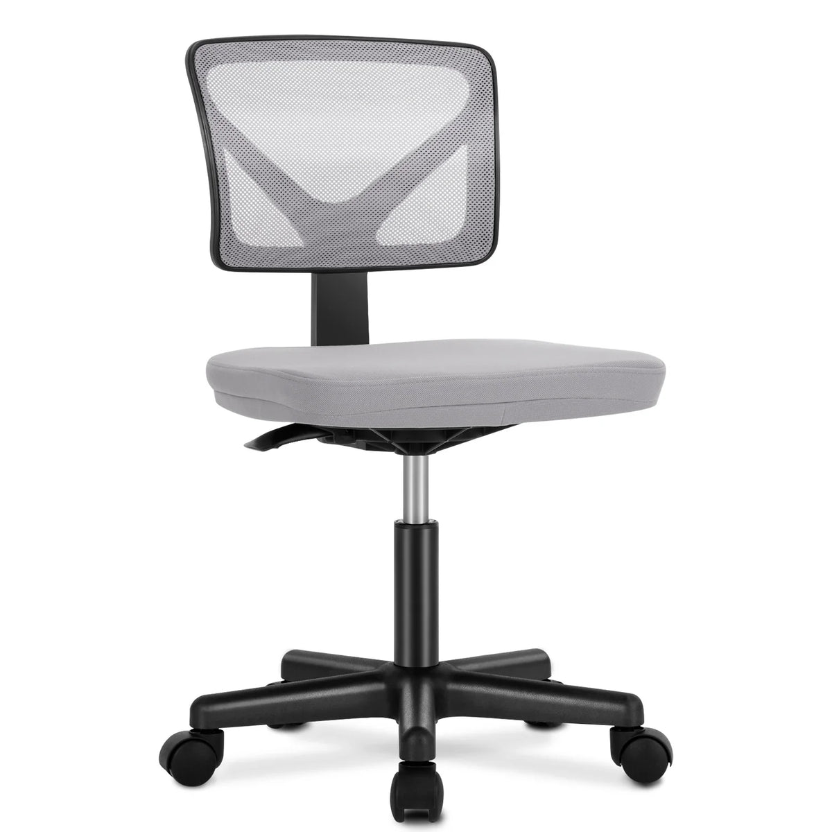 JHK Mesh Armless Office Chair With Lumbar Support And Wheels