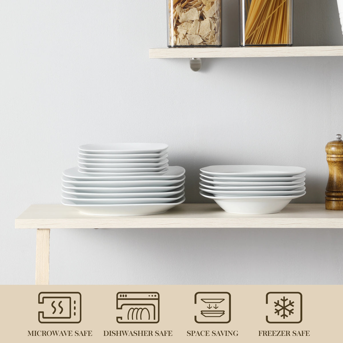 MALACASA Classic Porcelain Dinnerware Set for Dining Collection