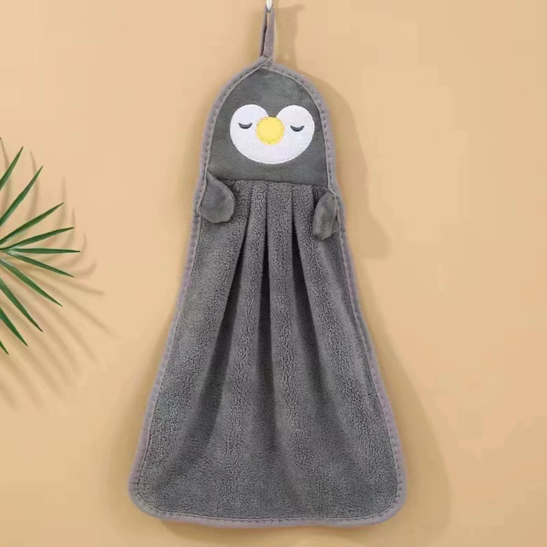 Cute Animal Kids Toddler Hand Towels for Home Bathroom Kitchen with Hanging Loop