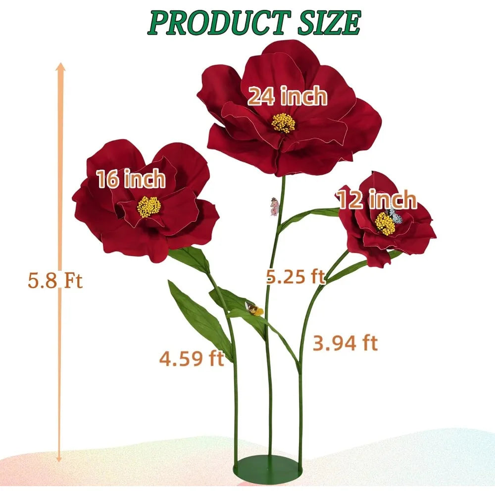 Ft Giant Artificial Flowers for Decoration, Large EVA Flower Decor, Wedding Arrangements, Birthday Party Banquet Background