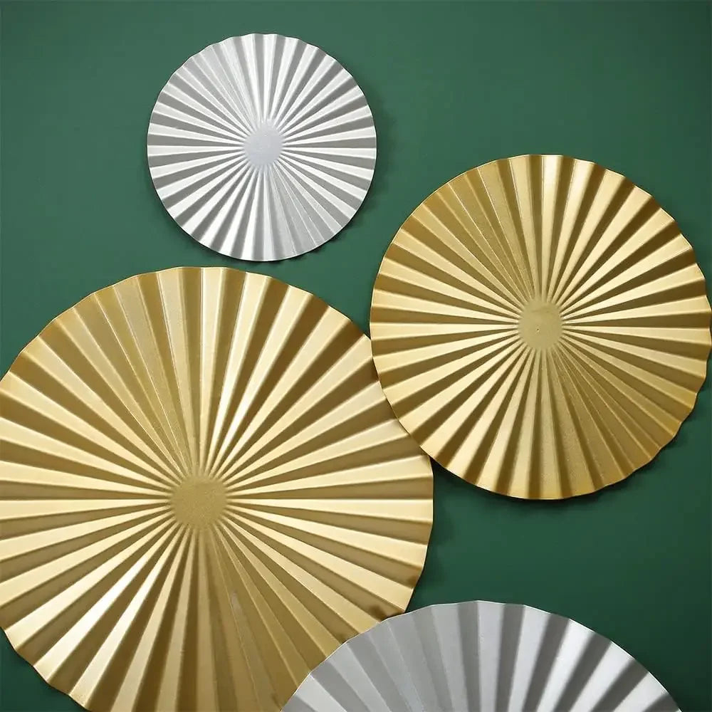 Silver and Gold Wall Art Set Of 6, Wall Decor Metal Modern Accent Large Hanging Decorations Above Bed For Office Bedroom Bathr