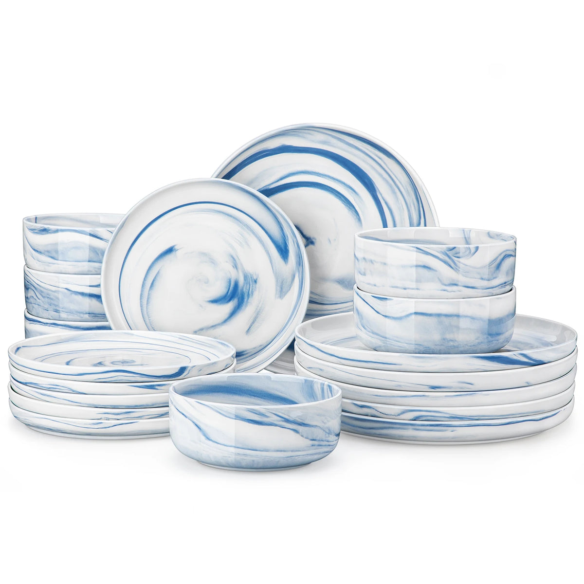 MALACASA Ceramic Porcelain Dinnerware Set With Plates And Bowls