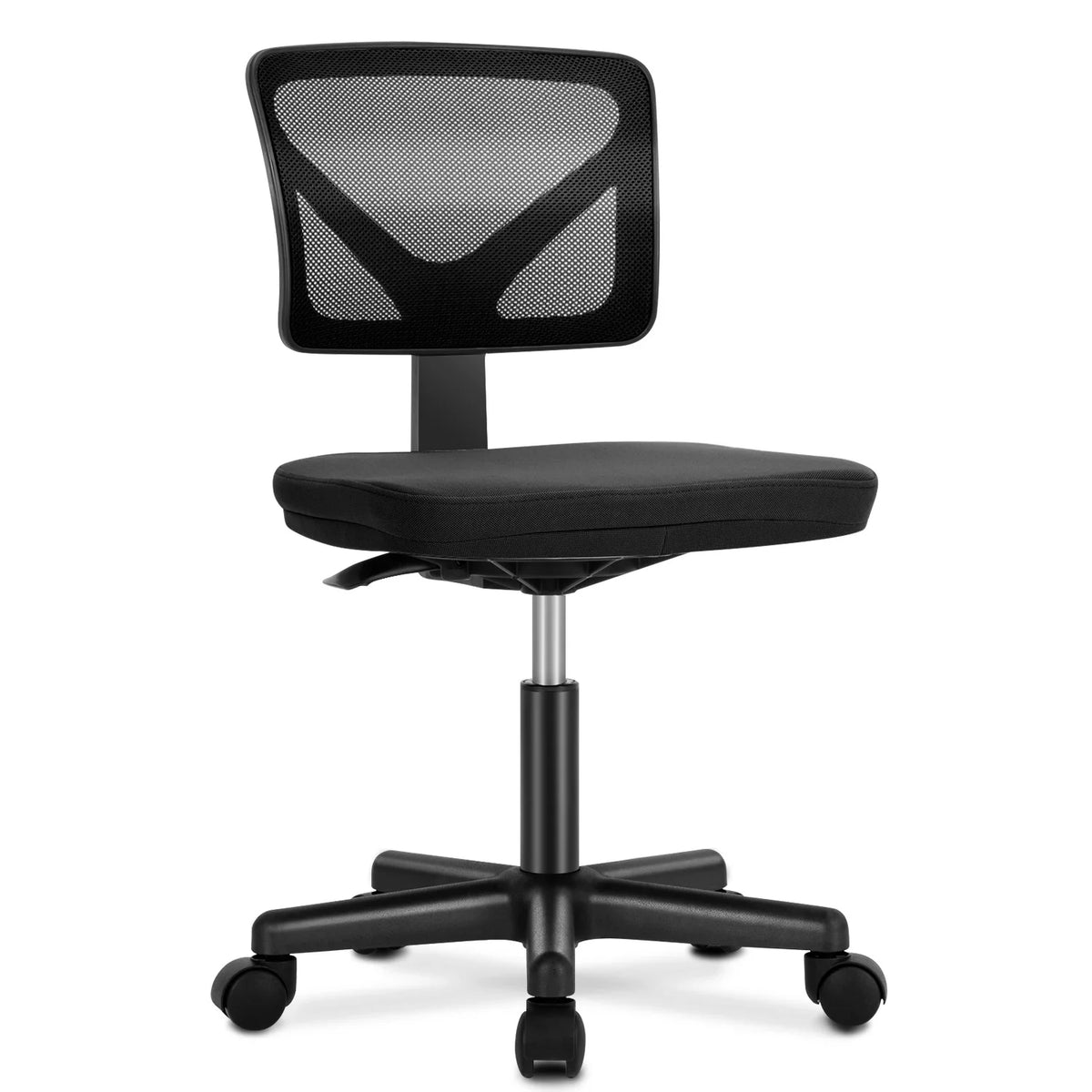 JHK Mesh Armless Office Chair With Lumbar Support And Wheels