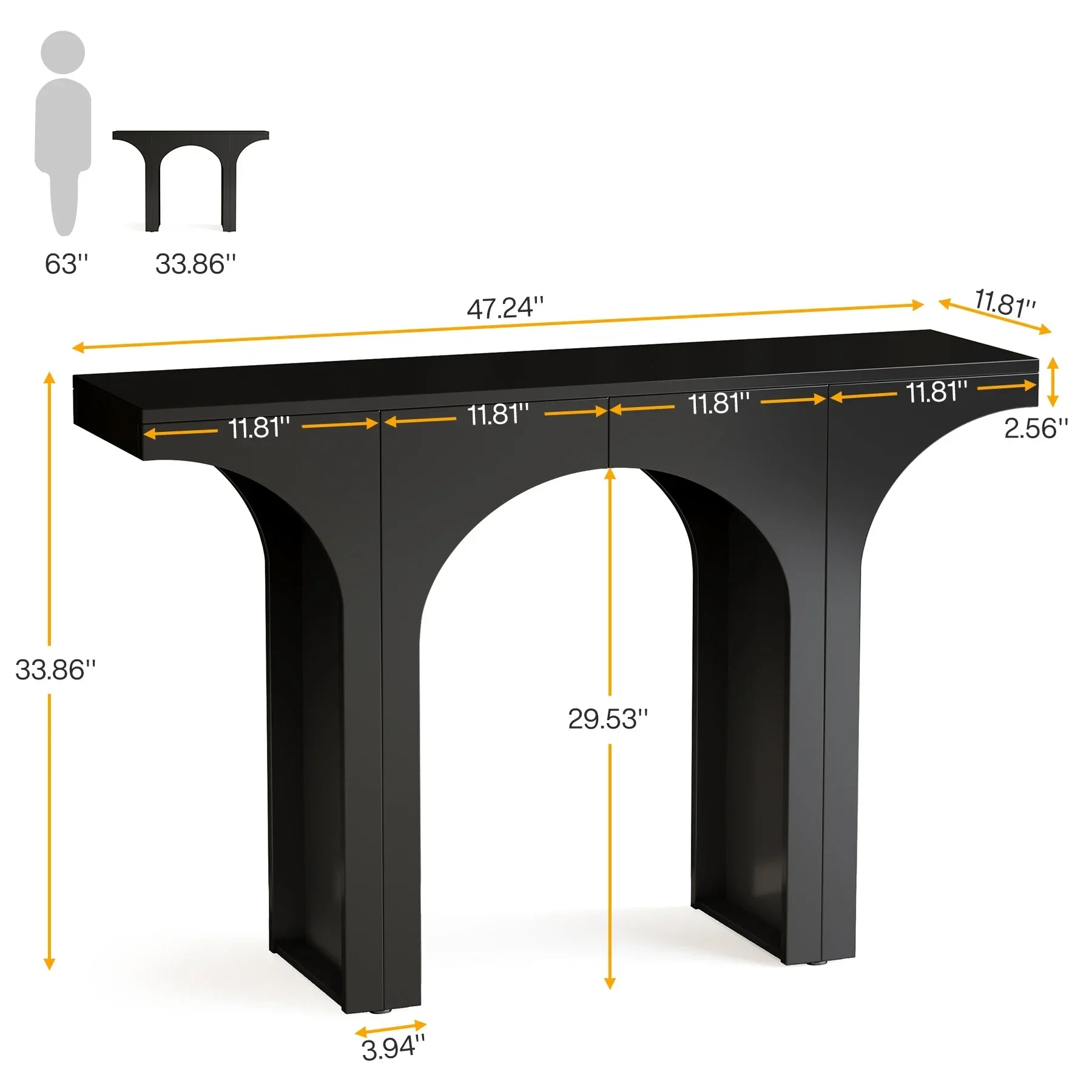 Tribesigns Console Table Modern Entryway Hallway Sofa Table With Arch Base Durable E1 Wood Construction