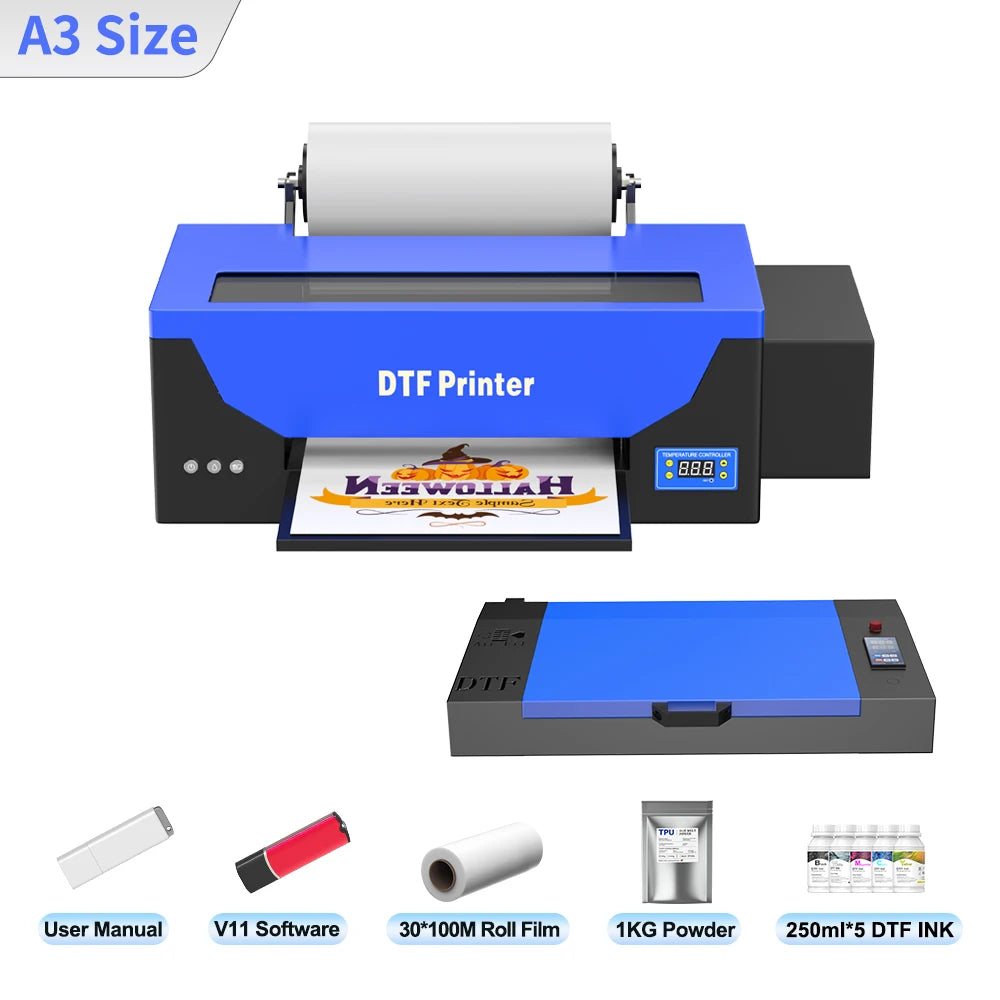 A3 DTF Printer Impresora XP600 DTF Printer A4 L800 DTF Printer Printing Machine For T-shirt Direct Transfer Roll Film Printer