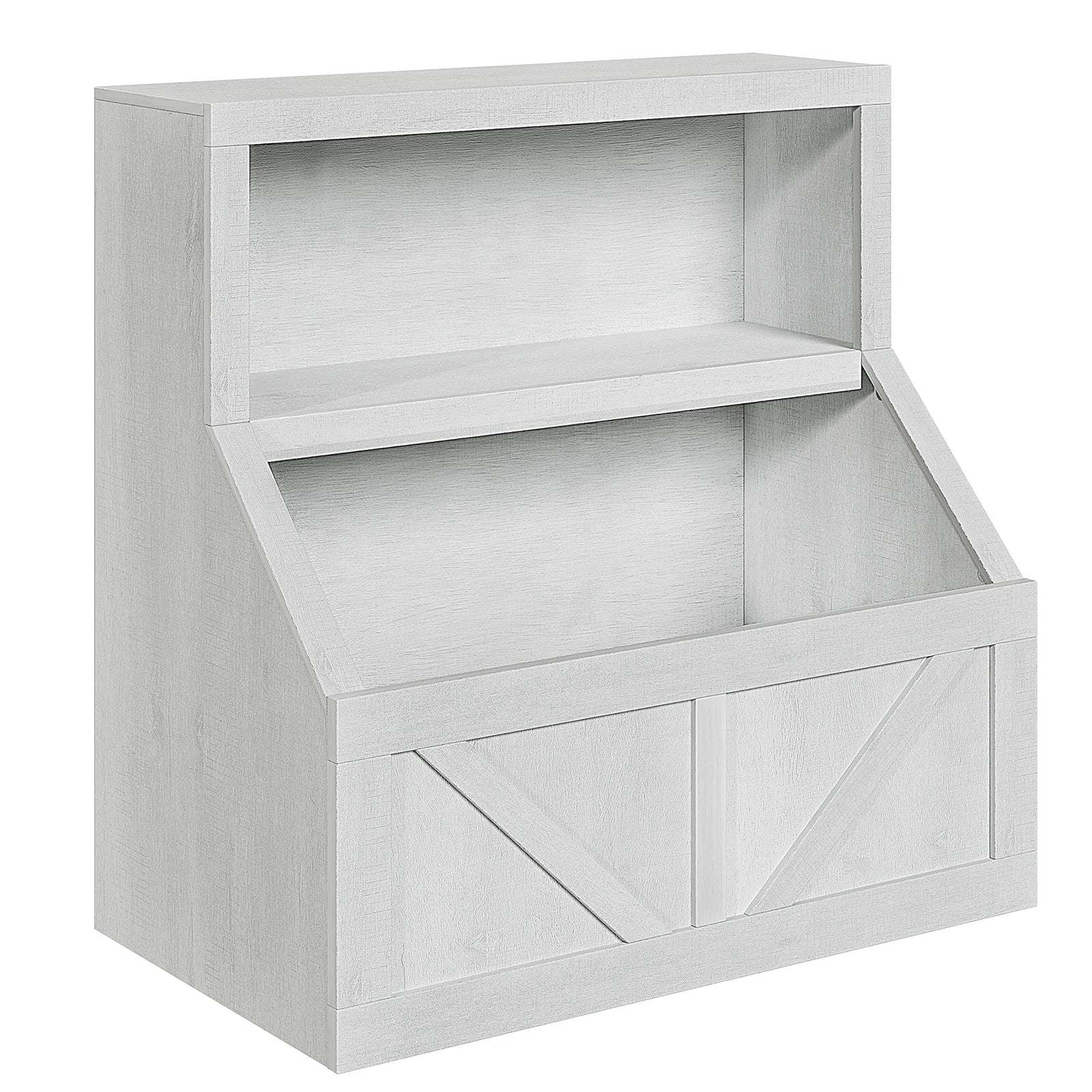 Kids Bookshelf Wooden Toy Storage Organizer with Cubby Toddler Bookcases for Playroom Children&