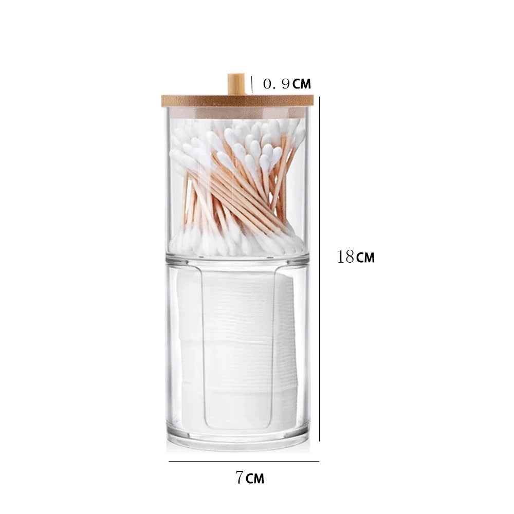 Acrylic Makeup Organizer For Cotton Swabs Jewelry And Remover Pads