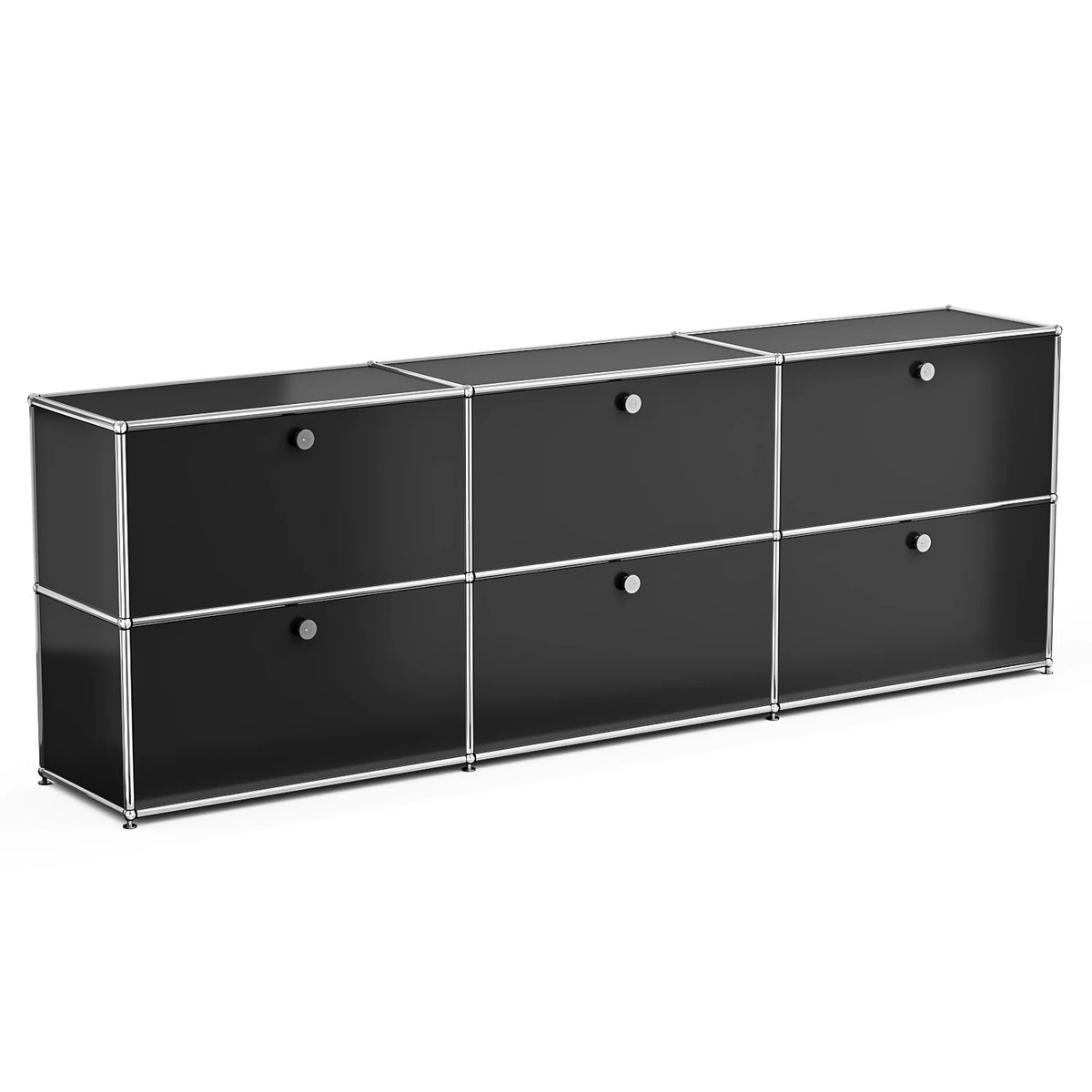 Modern Freestanding Multi-Door Metal Frame Modular Storage Sideboard