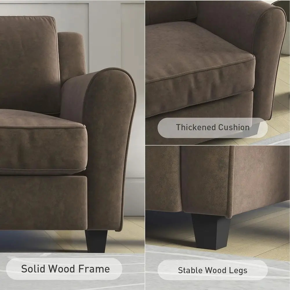 Modern Loveseat Sofa With Thick Cushions For Small Spaces