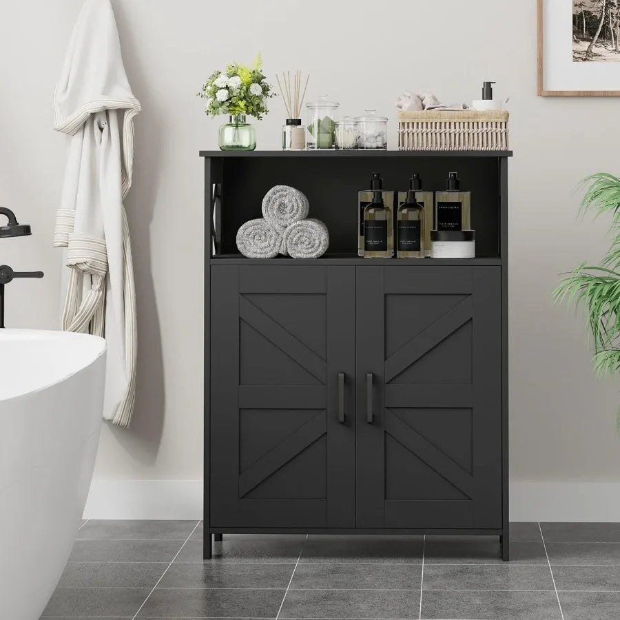 Bathroom Storage Cabinet With 2 Doors, Toilet Paper Cabinet With Adjustable Shelves, Small Bathroom Cabinet Fo