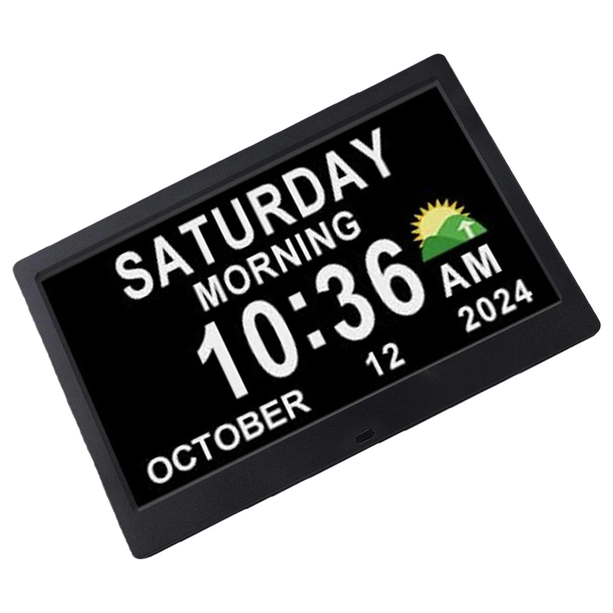 10.1 Inch Digital Alarm Clock with Date and Day of Week for Dementia Seniors, Clear Large Screen, Multiple Alarm Sets, Auto DST, Designed Specifically for Elderly