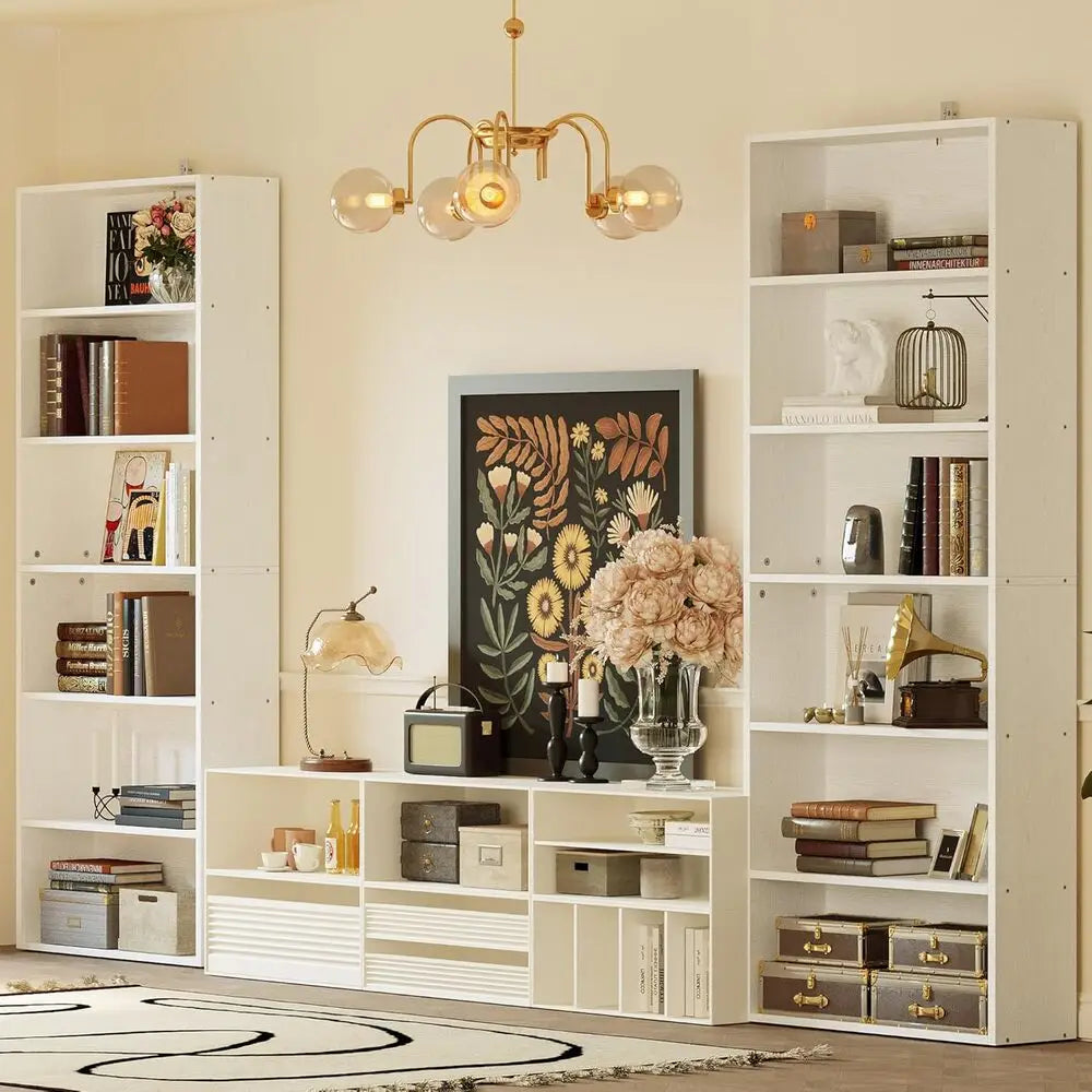 IRONCK Bookshelves and Bookcases Set of 2 Floor Standing 6 Tiers Display Storage Shelves 70 in Tall Bookcase for Home Office