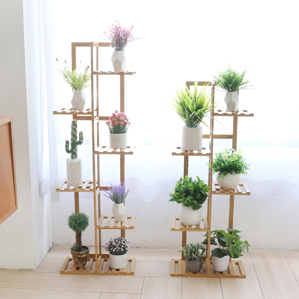 Wisfor Bamboo Corner Plant Stand Multi Tier Flower Holder Shelf