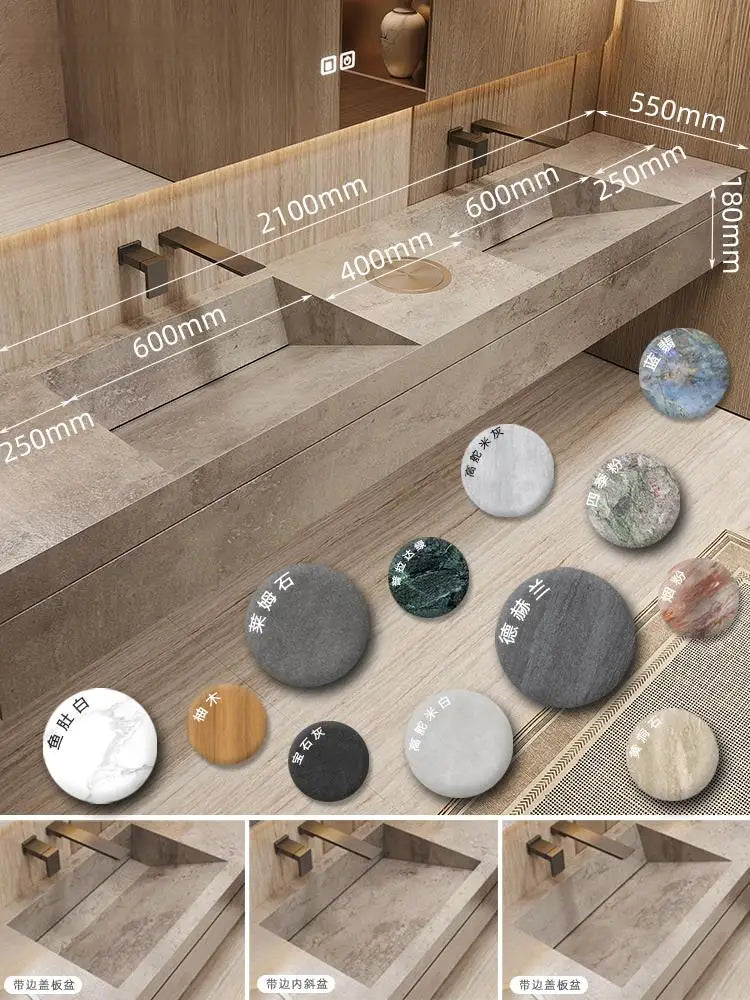 OMGD Stone Bathroom Vanity Set With Integrated Sink Customizable