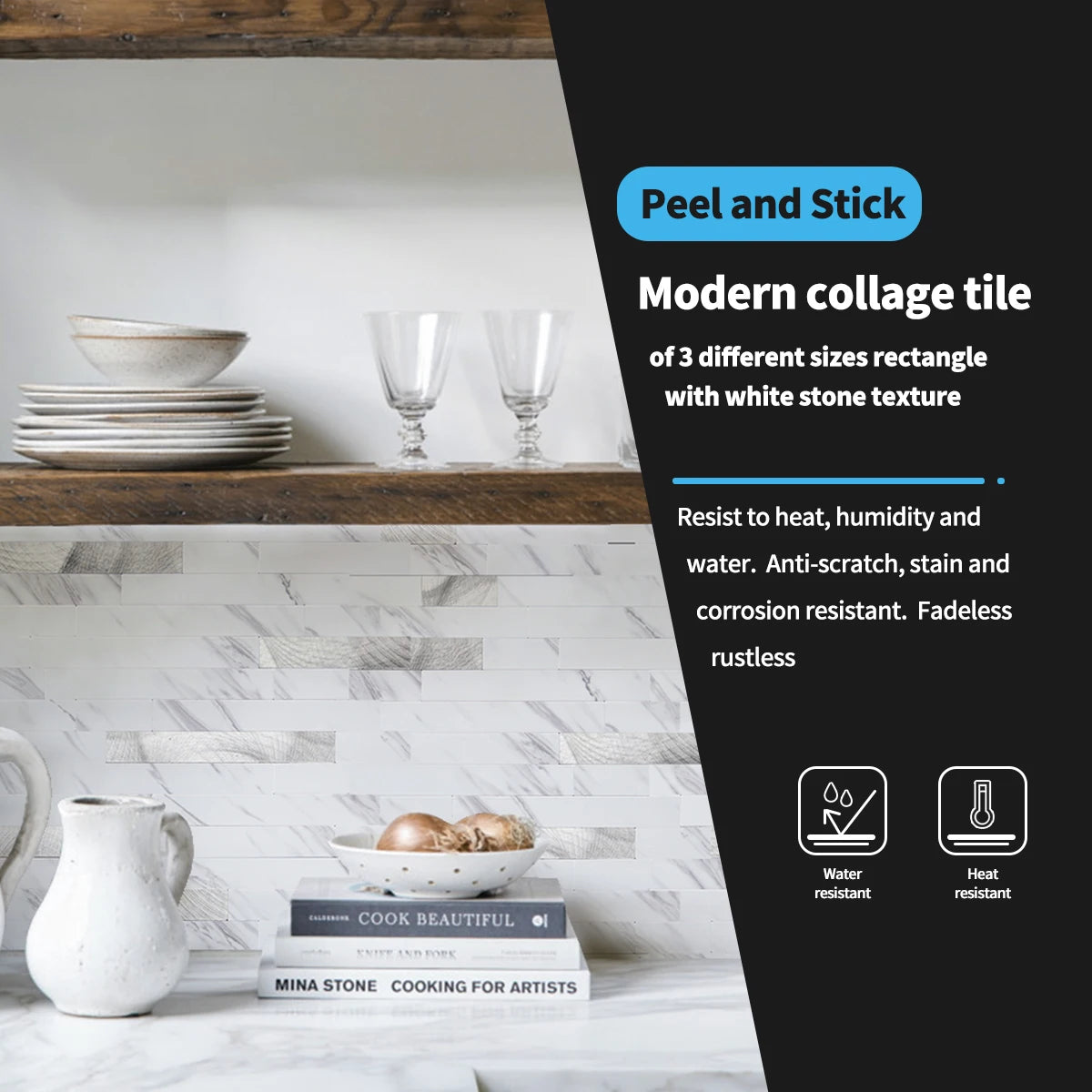 Art3d Peel and Stick Backsplash Tiles for Kitchen and Bathrooms