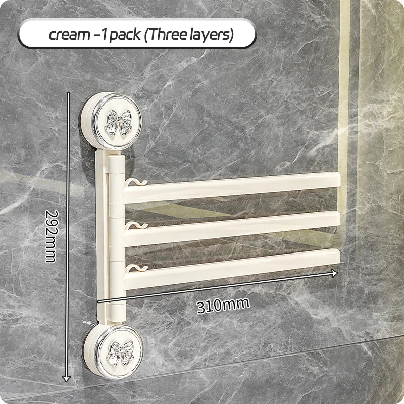 Big Red House Wall Mounted Towel Pole Rack Suction Cups