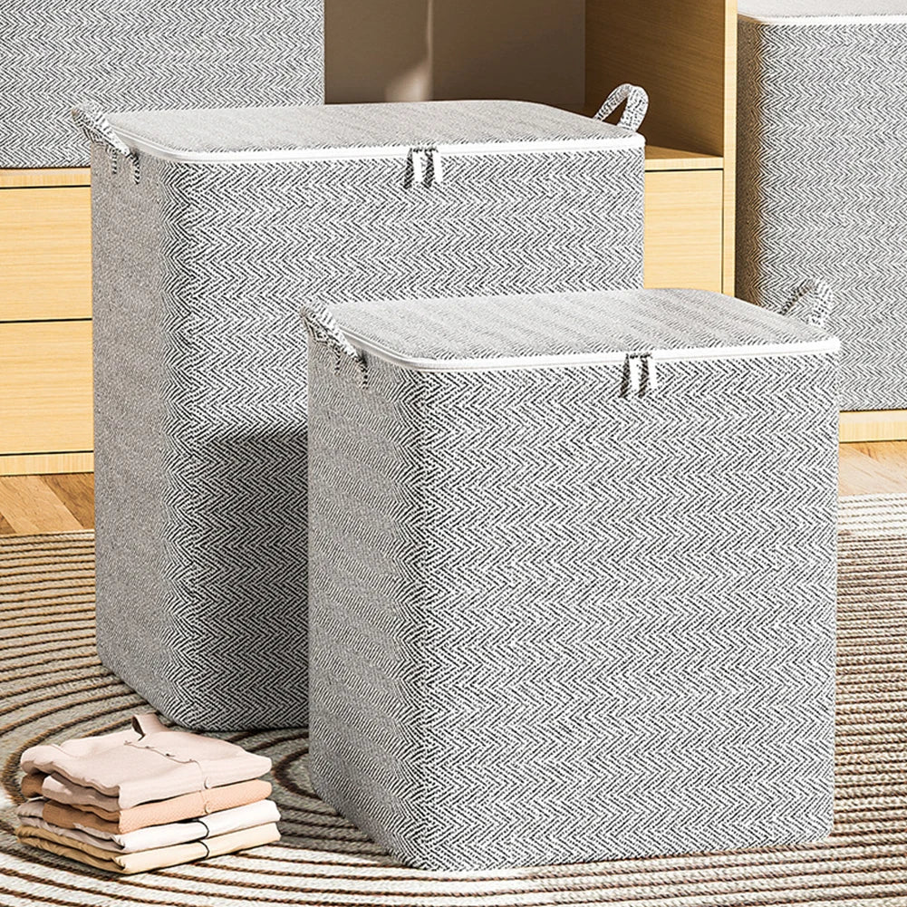 Clothes Storage Baskets Foldable Clothes Storage Bins Multifunctional Large Capacity with Handle Zipper Household Closet Storage