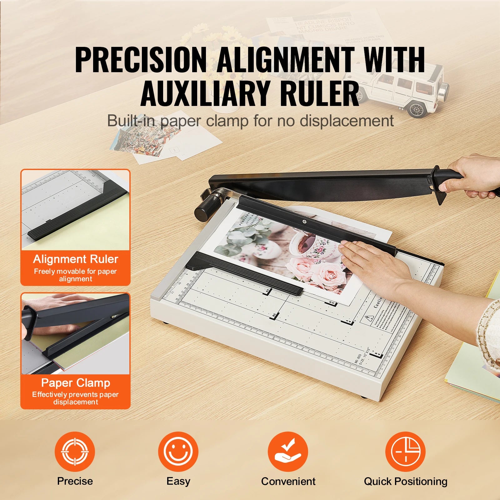 SucceBuy Paper Cutter Guillotine Trimmer 15"/18" Cut Length 16/20 Sheets Capacity Heavy Duty Paper Cutter for Home Office School