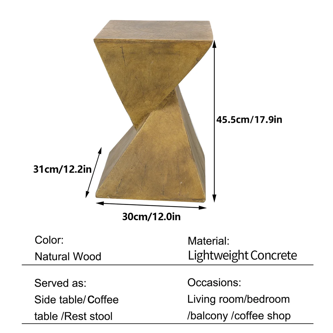 Modern Lightweight Concrete Side Table for Living Room Bedroom Sofa