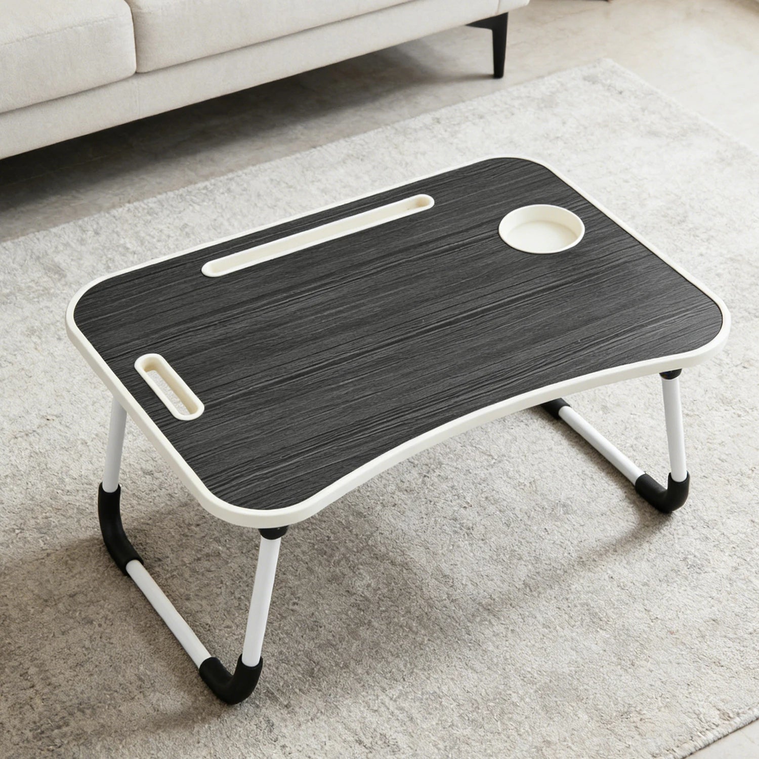 Simple, Sturdy, Durable, Wireless Charging Capable, Foldable Small Table, Bed Laptop Table
