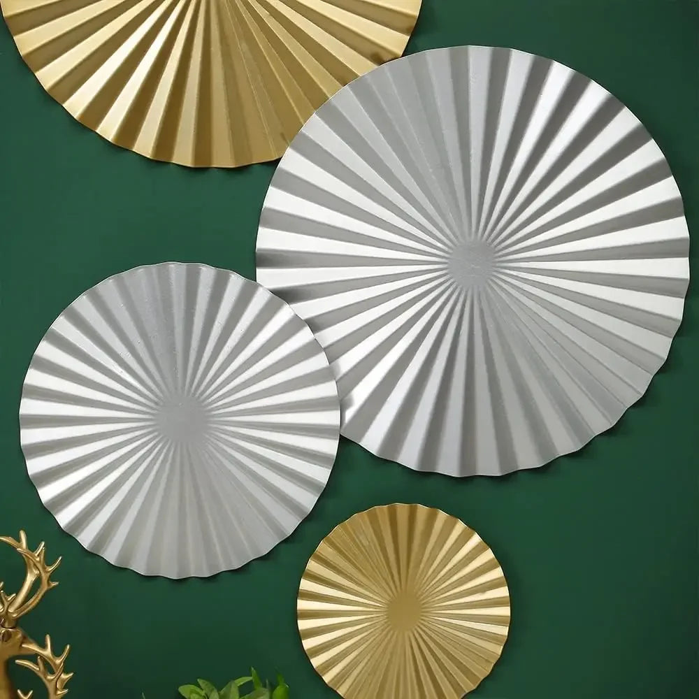 Silver and Gold Wall Art Set Of 6, Wall Decor Metal Modern Accent Large Hanging Decorations Above Bed For Office Bedroom Bathr