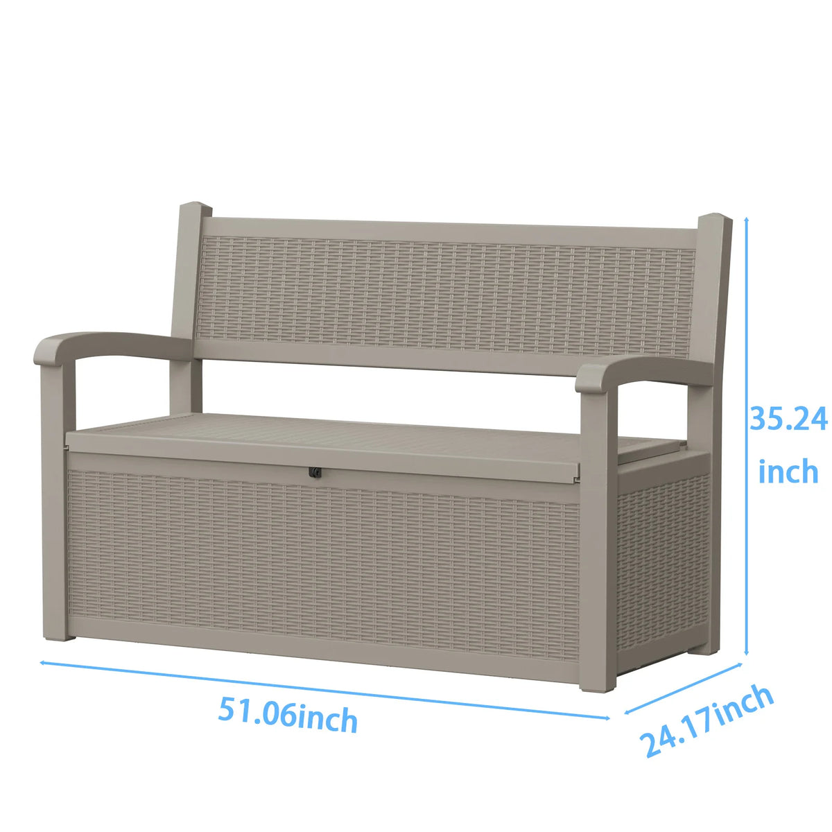 Weatherproof Rattan Look Outdoor Storage Bench for Patio and Garden