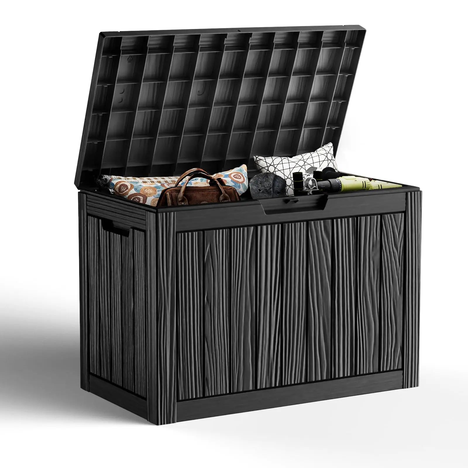 PatioZen 320 Gallon Large Resin Deck Box, Lockable Outdoor Storage Box for Patio Cushions Storage Furniture,Garden Tools
