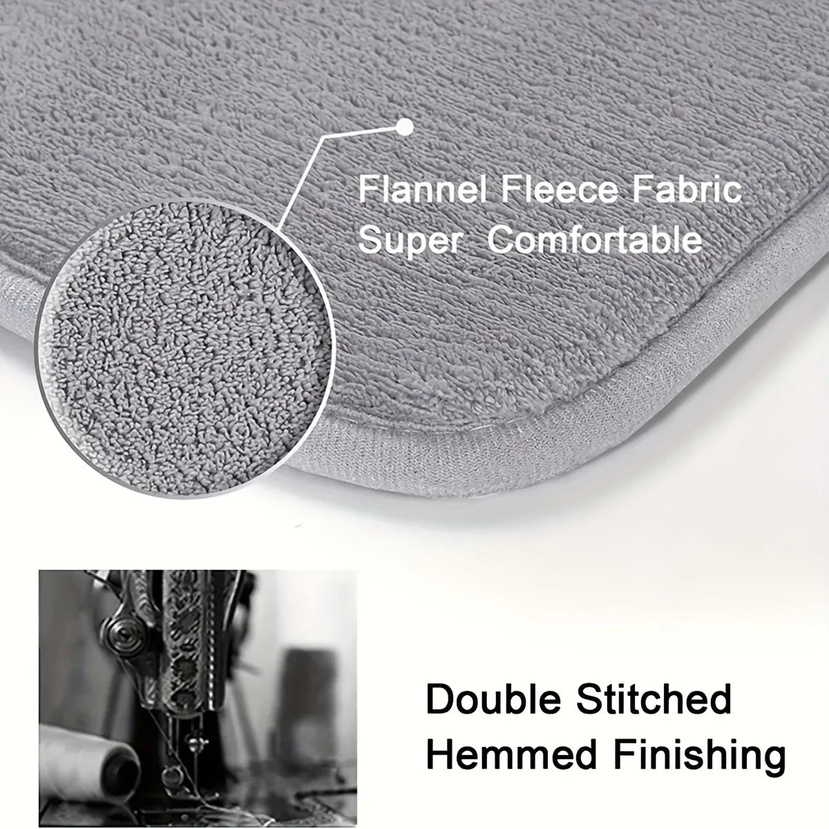 Long Kitchen Runner Rug Cozy Plush Flannel Floor Carpet Non Slip Water Absorbent Decorative Mat for Bathroom
