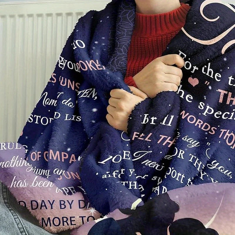 Flannel Blanket for Mom from Daughter - Heartfelt Inspirational Message - Soft Cozy All-Season Throw for Mother’s Day, Birthday