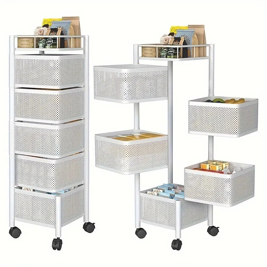 Rotating Kitchen Storage Rack 5 Tier Fruit And Vegetable Organizer