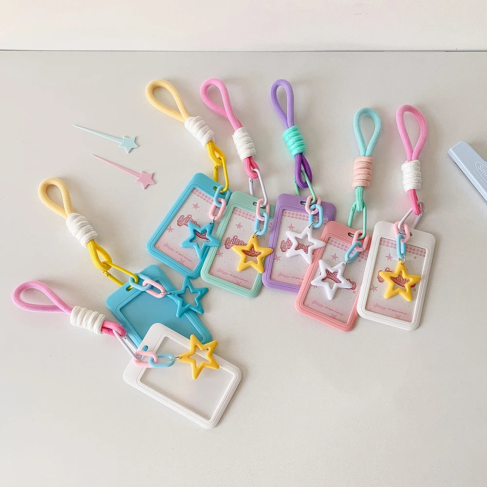 Kpop Photocard Holder Keychain Y2K PhotoCard Holder Kpop Charm Holders Kawaii Photo Card Keychain