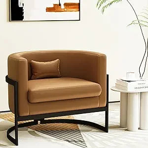 Upholstered Velvet Accent Chair Barrel Chairs Modern Living Room Armchair, Mid Century Lounge Chairs Sofa Tub Bucket Club Chair