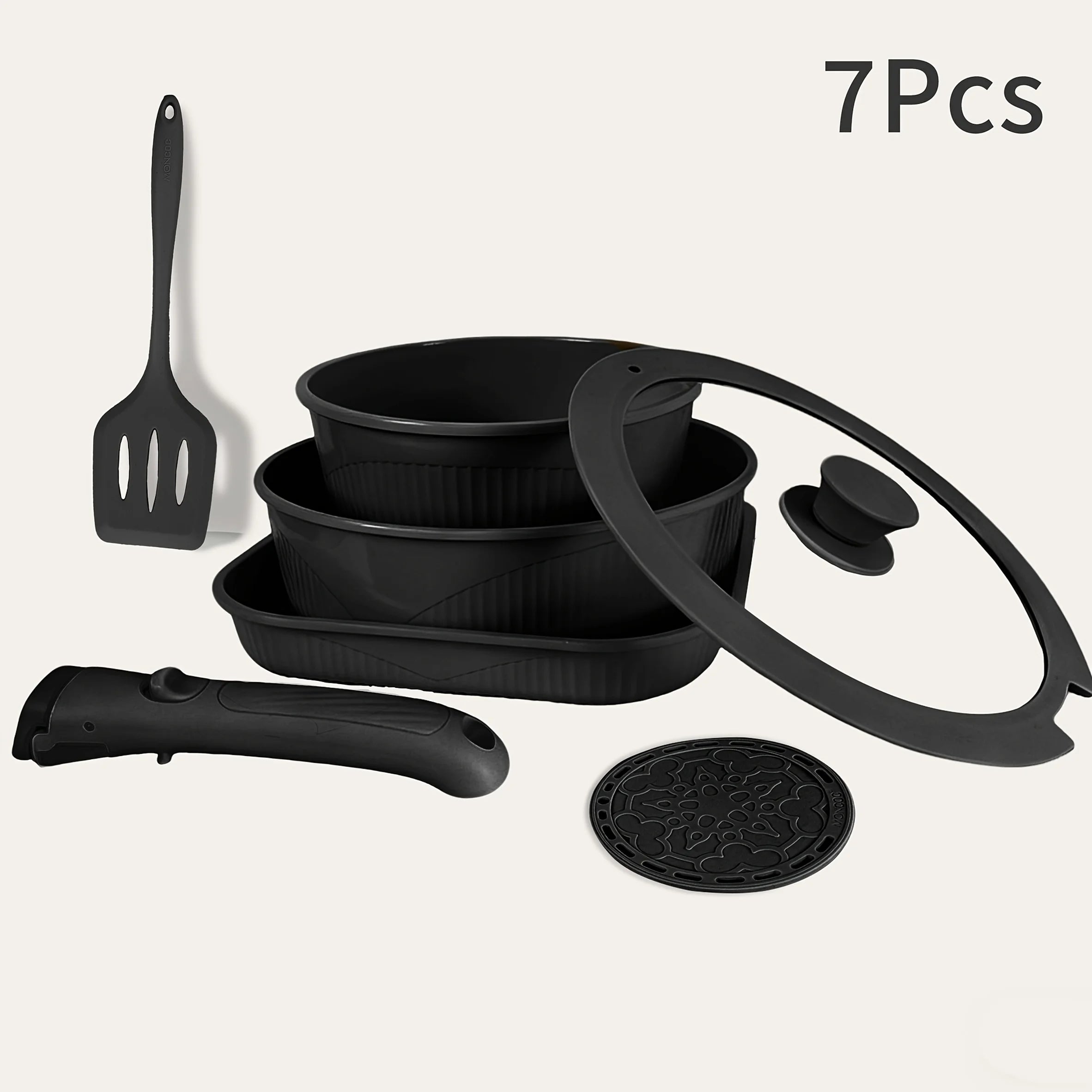 24pcs/7pcs/5pcs Cookware Set Non-Stick Pots & Pans Induction-Ready Kitchen Cookware Set Includes Skillet/Frying Pan/Soup Pot/Ste