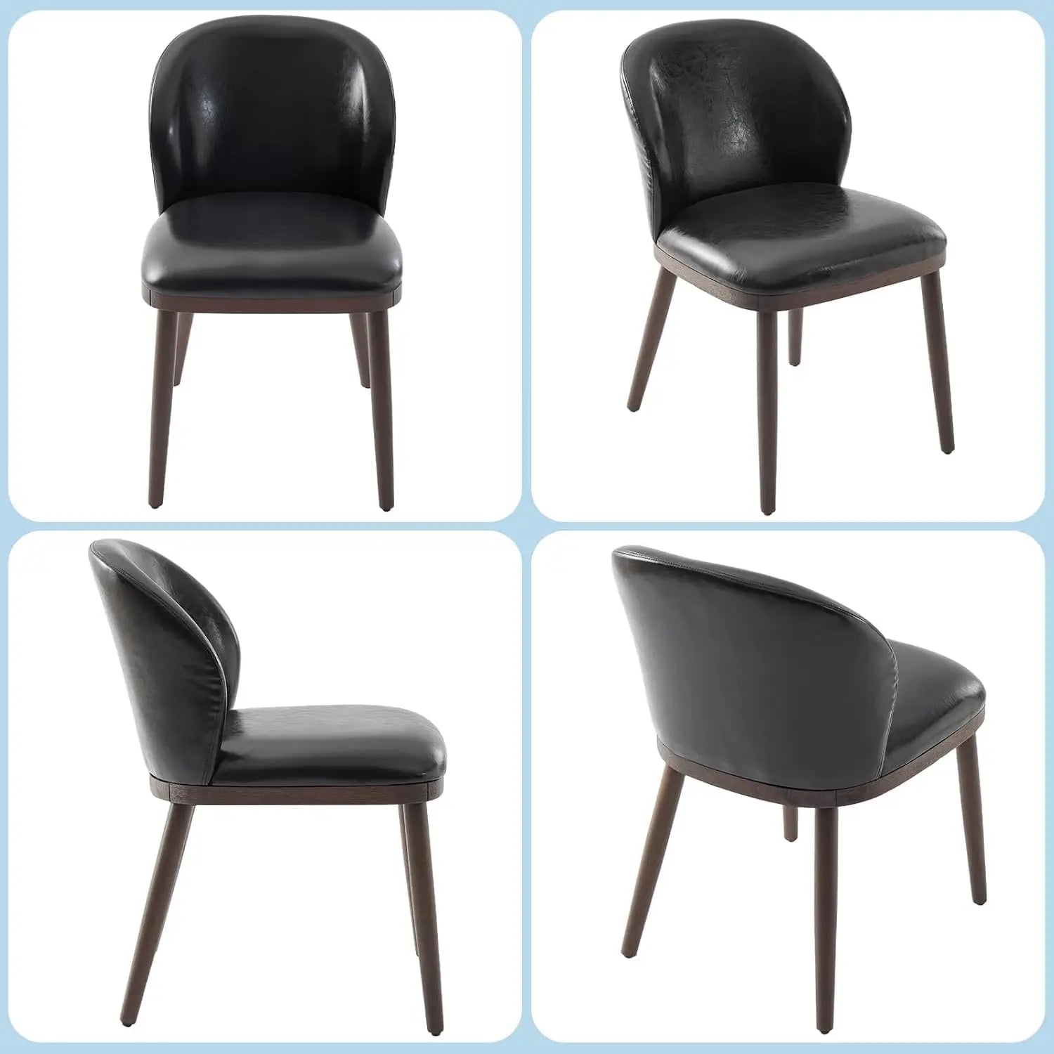 Dining Chairs Set of 2 Modern Upholstered Kitchen Dining Chairs with Ergonomic Back Support Wood Legs for Dining Room, Restauran