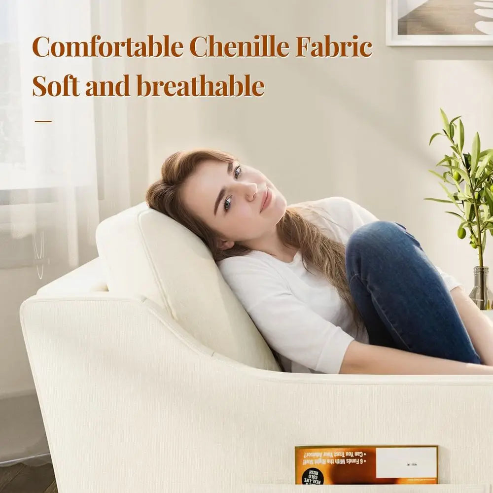 360 Swivel Accent Chair Set of 2 Upholstered Reading Chairs