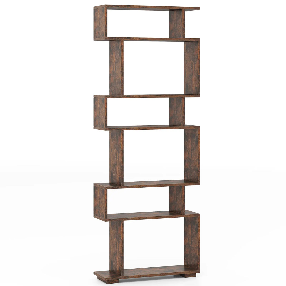 HOMASIS S-Shaped Geometric Storage Bookshelf Bookcase With Anti-Tip Safety Kit