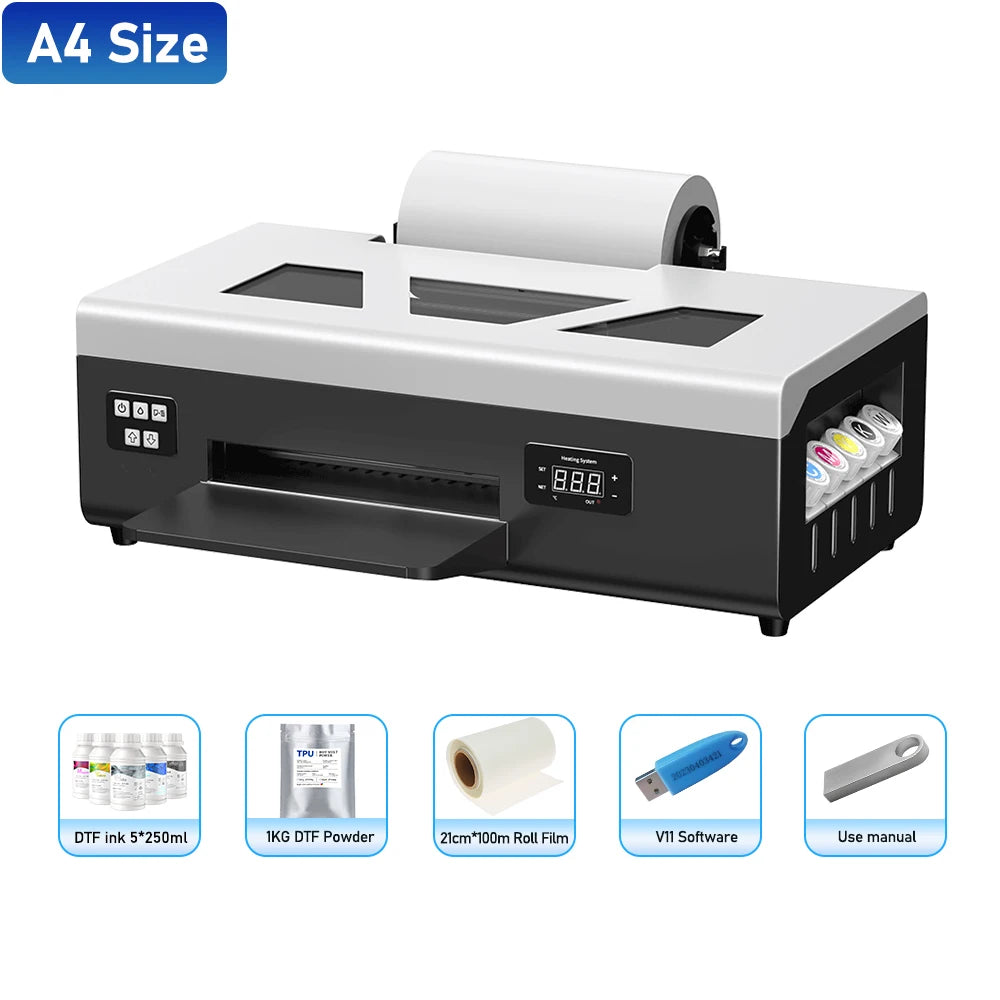 A3 DTF Printer Impresora XP600 DTF Printer A4 L800 DTF Printer Printing Machine For T-shirt Direct Transfer Roll Film Printer