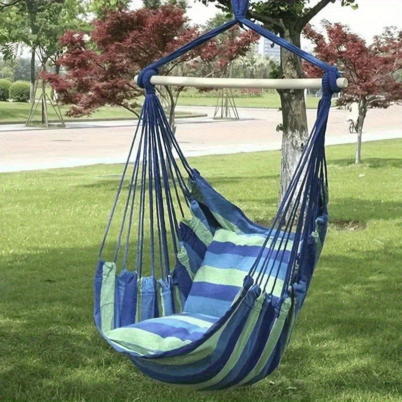 Outdoor Hammock Chair with Swing Seat and Hanging Chair Design - Ideal for Balcony, Porch, Garden or Patio Use - Tear-Resistant and Breathable Fabric, Easy to Set Up, Comfortable for Lounging and Relaxation, Space-Saving Alte