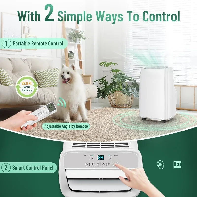 Portable Air Conditioners,10000 BTU(Ashrae) /6,300 BTU (SACC) DUAL MOTORS, Cooling,Dehumidifier,Fan Mode,Up to 250 S