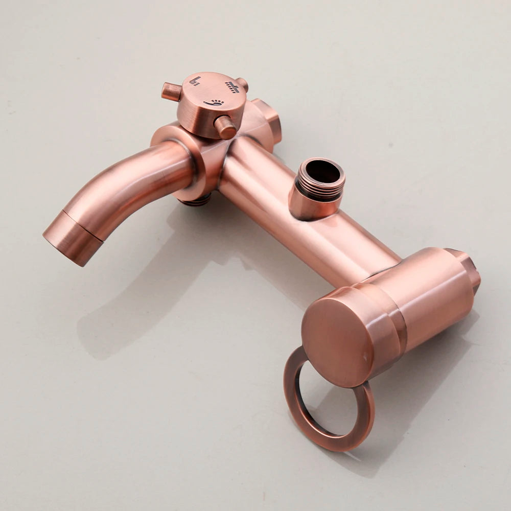 ZAPPO Antique Copper Rain Shower System Wall Mounted Shower Set with 8 inch Brass Rainfall Shower Head with Bathtub Mixer