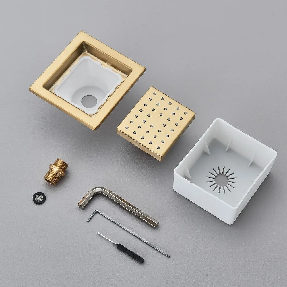 Thermostatic Shower Faucet System Body Jets 12 in LED Rain Head Combo Shower Set