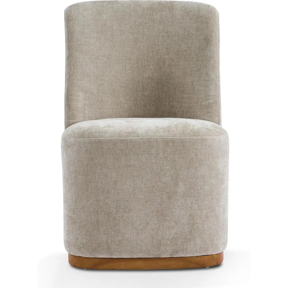 Lucy Chenille Upholstered Dining Chairs Set o 2, Sturdy Wooden Dining Chair with Pedestal Base, ern Kitchen Chairs with Solid Ba