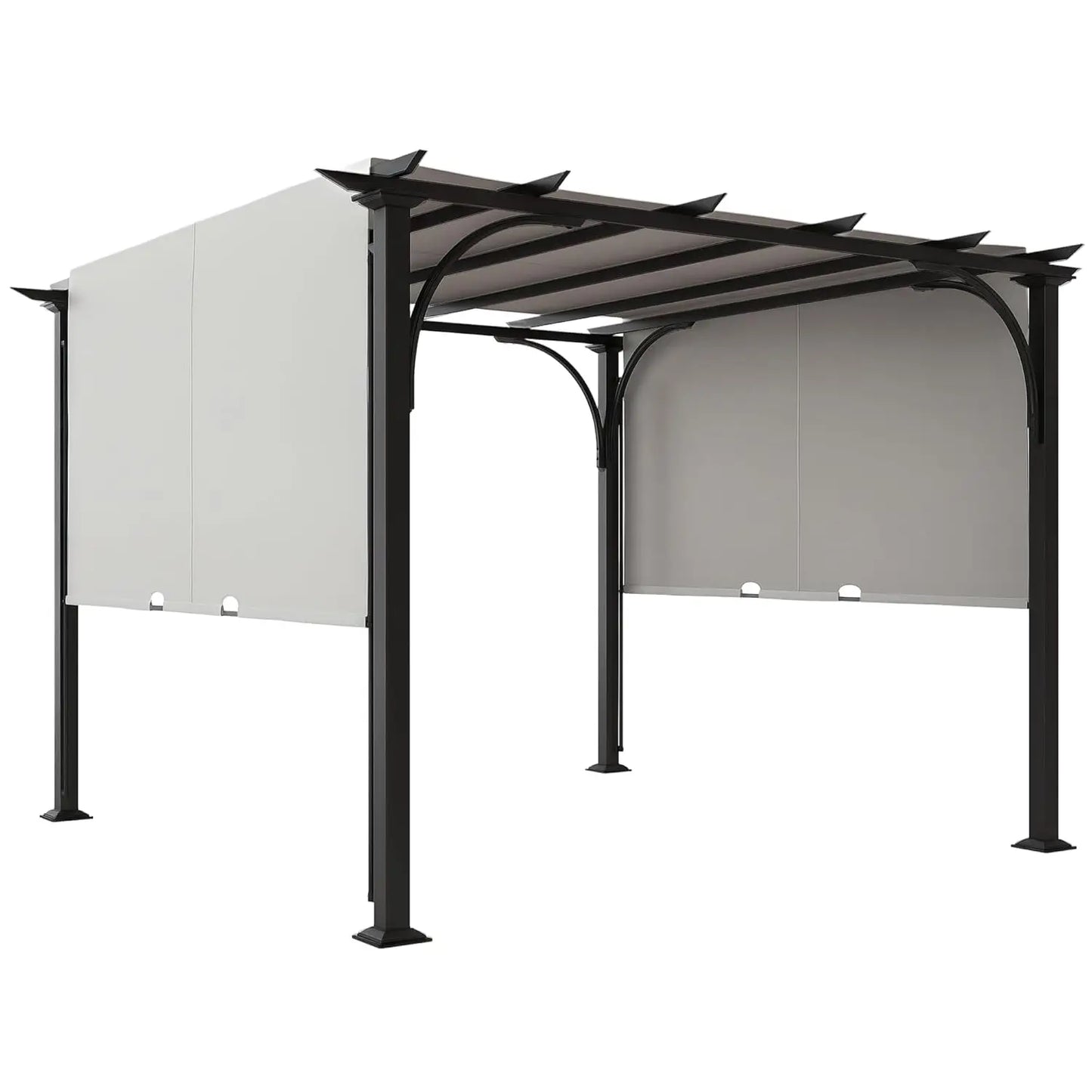 10' x 10' Patio Pergola with Weather-Resistant Steel Frame, Backyard Sun Shade Canopy Cover Shelter for Porch, Customized